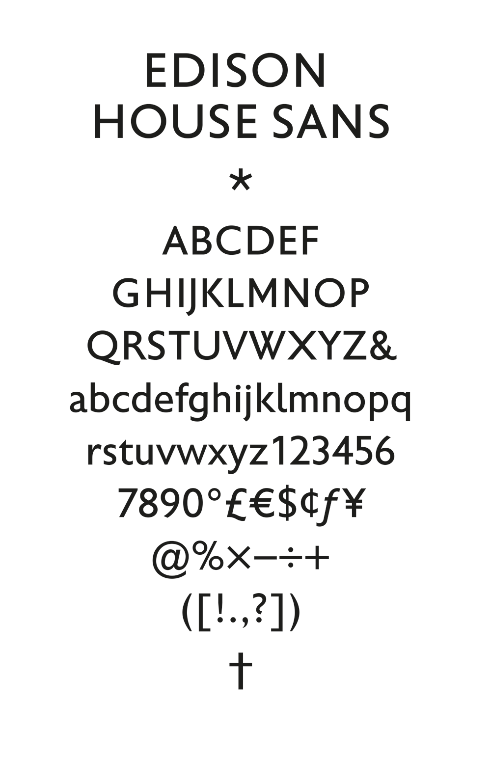 Edison House bespoke font design by ULGA Type