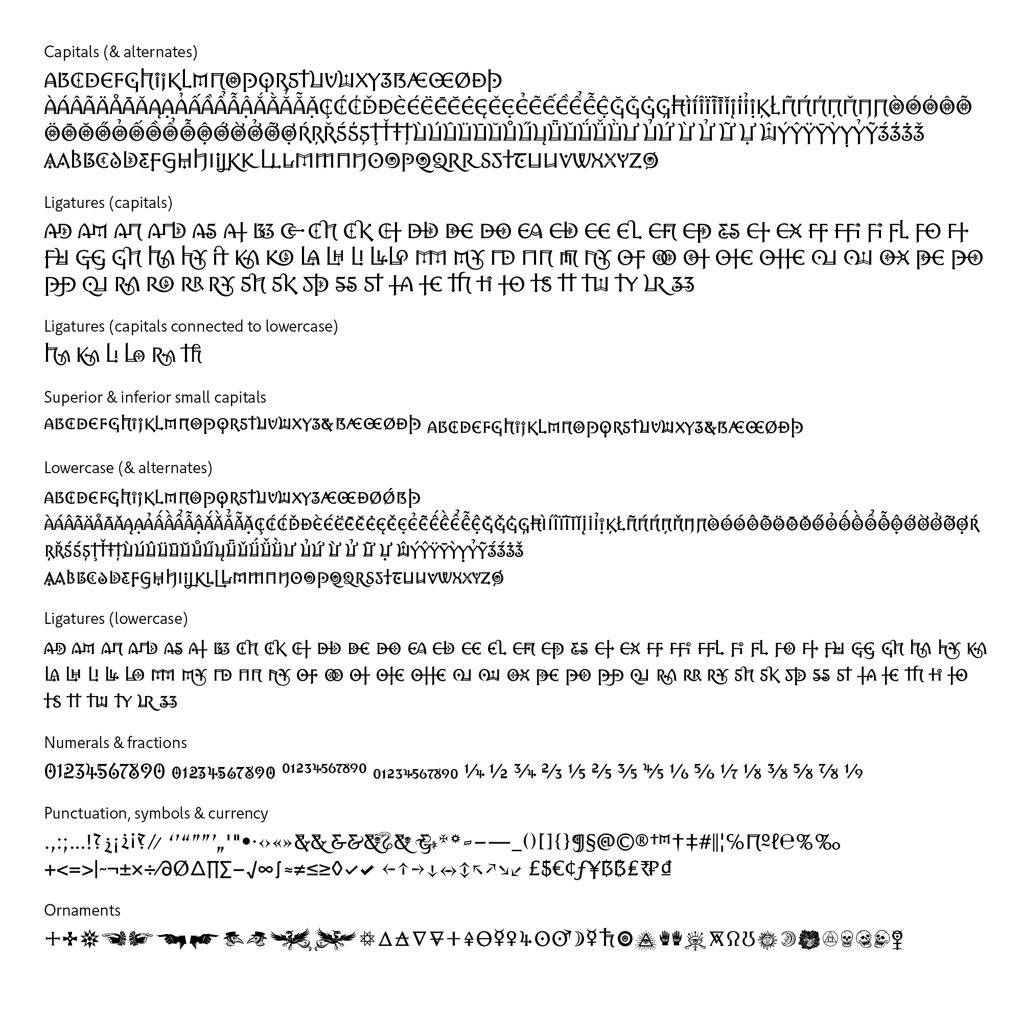 Rahere Esoteric full character set