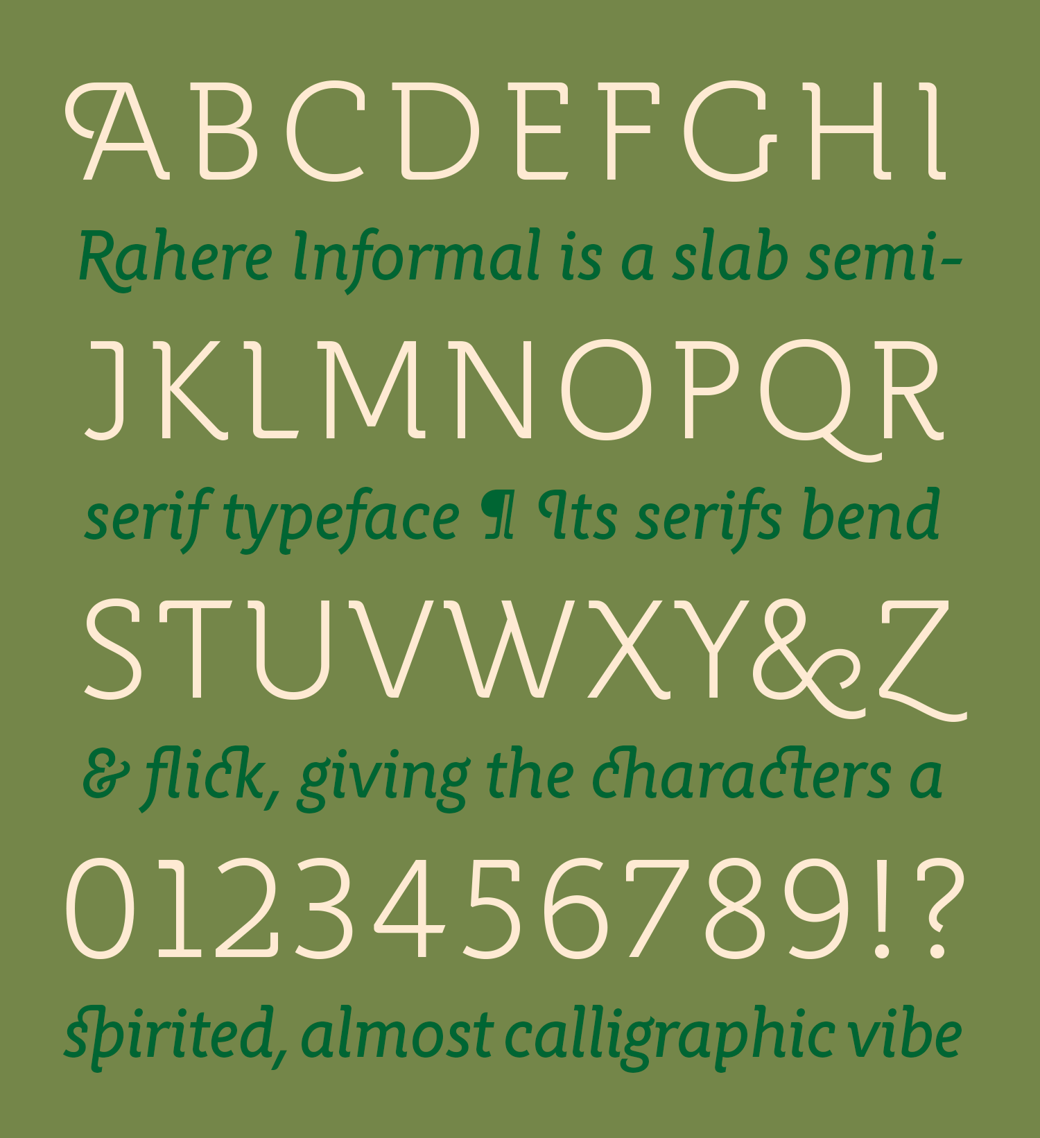 Rahere Informal typeface family with a spirited almost calligraphic vibe