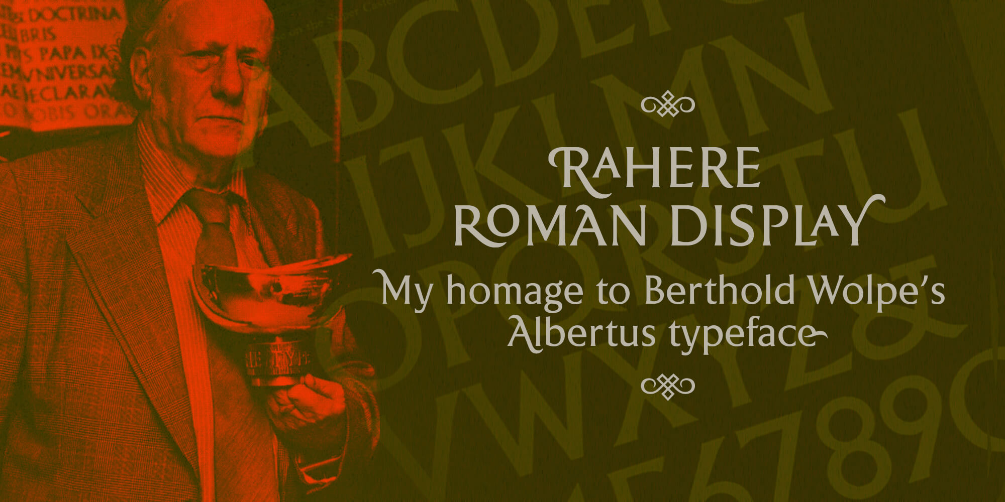 Rahere Roman Display, inspired by Berthold Wolpe's Albertus'