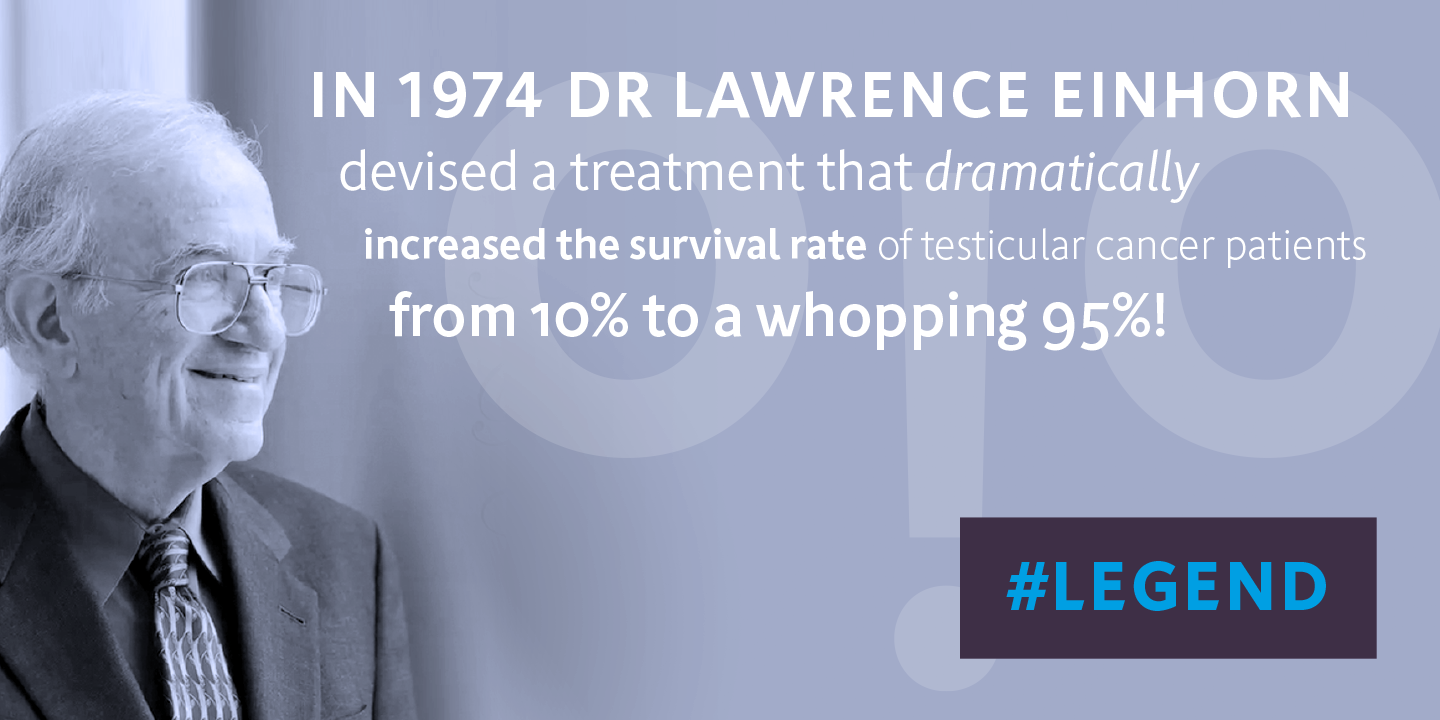 Dr Lawrence Einhorn is a pioneer in testicular cancer treatment and a legend