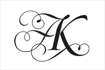 AK italic style monogram design