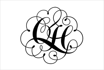QH monogram drawn as a single continuous line