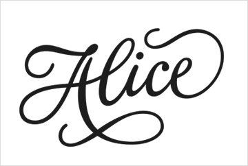 Hand drawn flourished script for a personal logo