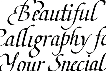 Italic calligraphy with swashes