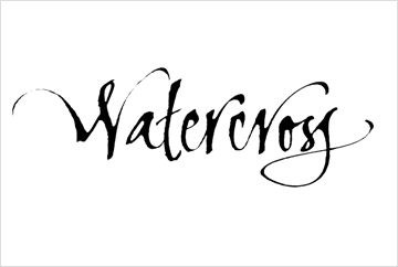 Pen-drawn calligraphic logo for watercress
